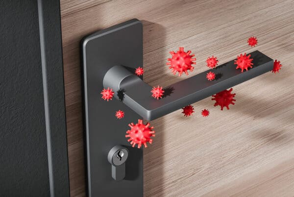 Covid Virus on Door Handle