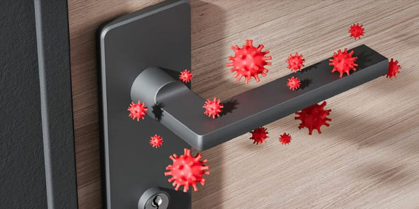 Bacteria on a door handle
