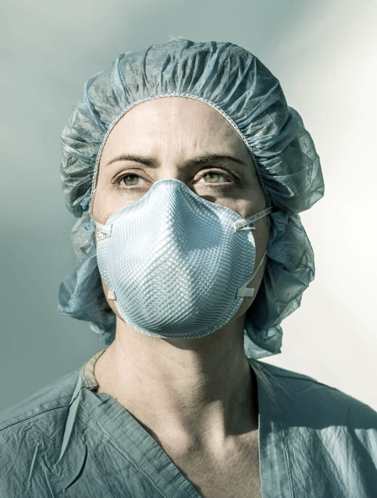 Healthcare Worker with N95 Respirator Mask