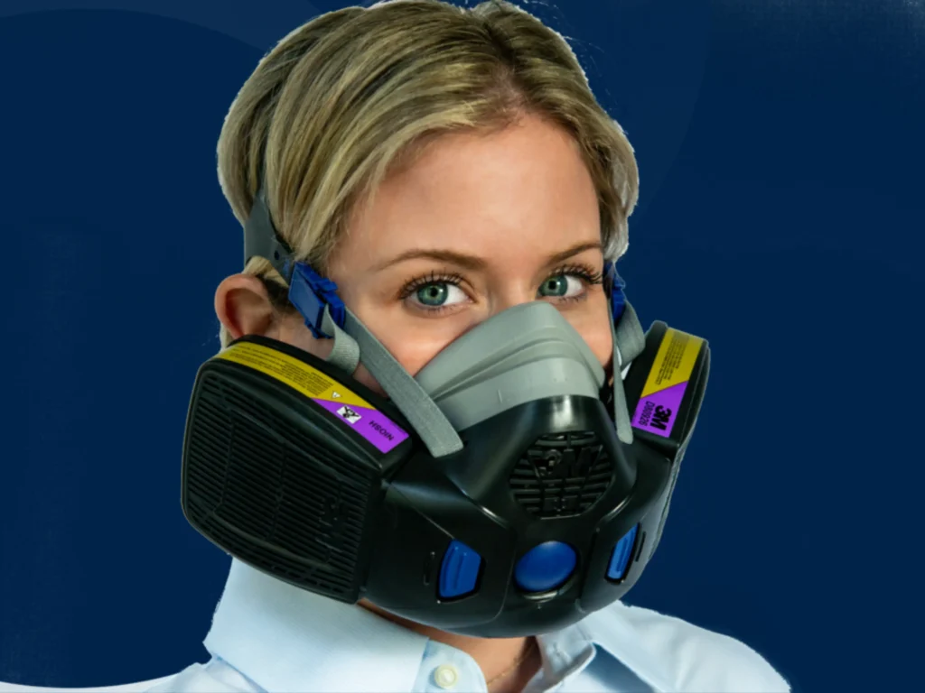 Half face respirator for fit testing